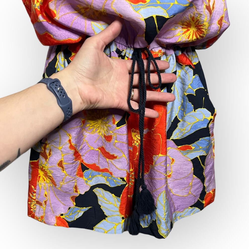 Ann Taylor Loft Women's Multicolor Floral Full Bloom Romper Size Medium Petite - Picture 7 of 15